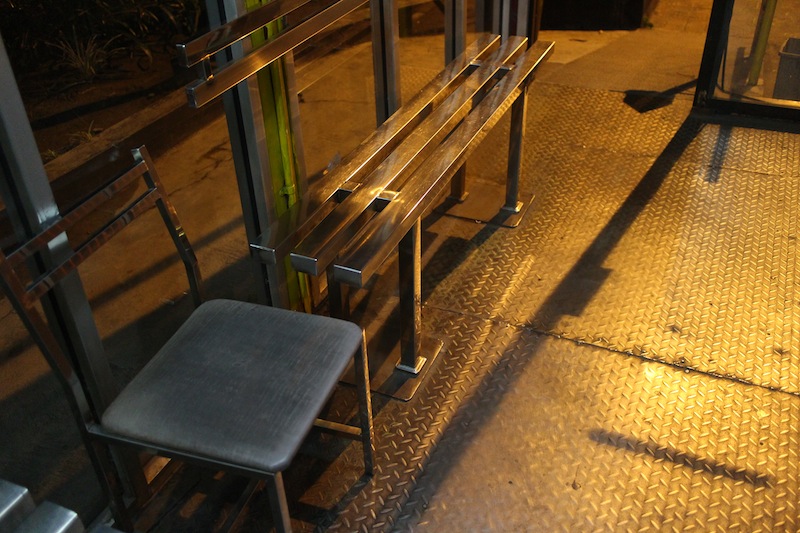 bench on trans jogja bus stop